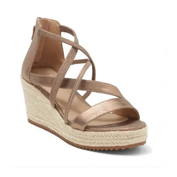 Eileen Fisher Wanda Strappy Leather Wedge Size 7 - Picture 6 of 6